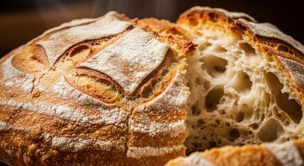 Crusty Sourdough Bread with a Soft Airy Interior