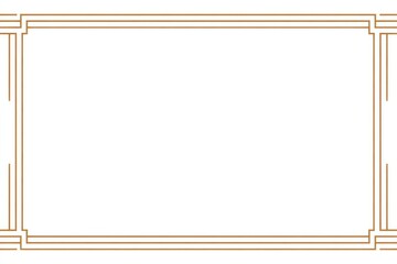 Elegant frame with parallel lines and decorative corners in gold on a white background, creating a sophisticated border