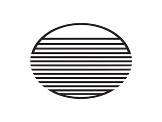 Elegant landscape sunset symbol in clean minimal vector format