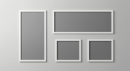 Modern White Frame Gallery Wall Mockup
