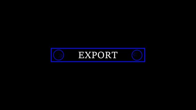 Glowing white text cursor animation pointing towards export button in looping with transparent text cursor animation pointing towards button in looping with transparent background animation.