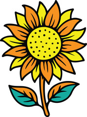 Fototapeta premium colorful sunflower vector illustration