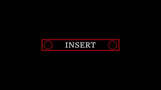 Glowing white text cursor animation pointing towards insert button in looping with transparent text cursor animation pointing towards button in looping with transparent background animation.