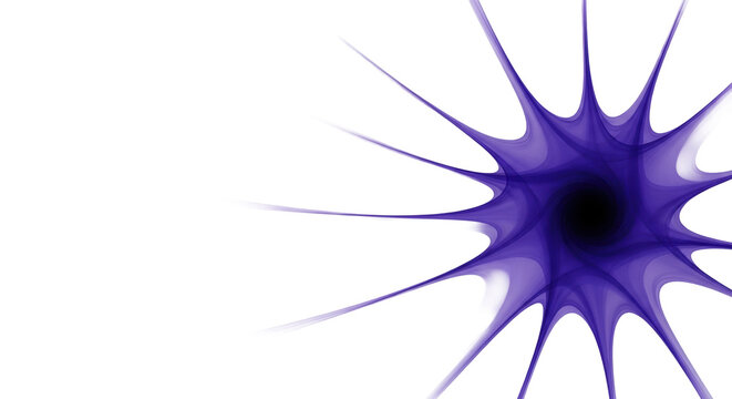Deep indigo vortex with soft violet radial waves subtly unfolding on a transparent background, ample copy space. Serene abstract concept of contemplation and mystery