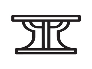 Elegant Home Interior Table Icon with Minimal Vector Illustration Style