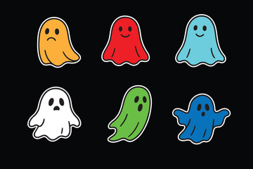 colorful Collection of ghost vector illustrations. Suitable for logos, outdoor designs, stickers and t-shirt designs.