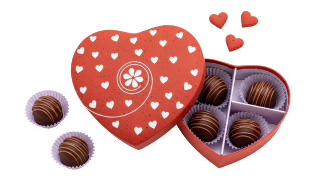Isolated Heart-Shaped Chocolate Box