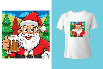 t-shirt merry christmas color white and black