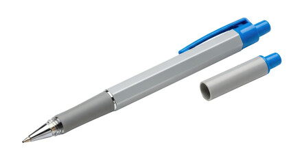 Isolated Gray and Blue Ballpoint Pen
