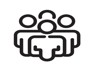 Professional Team Collaboration Icon in Clean Elegant Minimal Vector Artwork