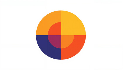 Modern and sleek flat vector  Half sun half moon design with vibrant color palette  