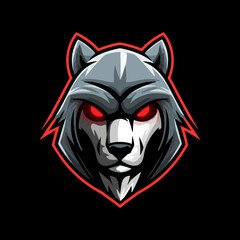 wolf head vector mascot logo e-sport gaming logo