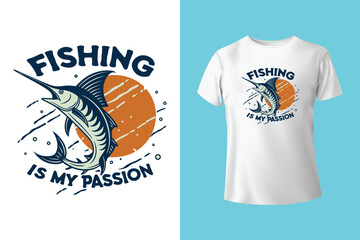 Fishing t shirt design . Generative Ai
