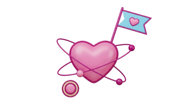 Isolated Love Atom Symbol