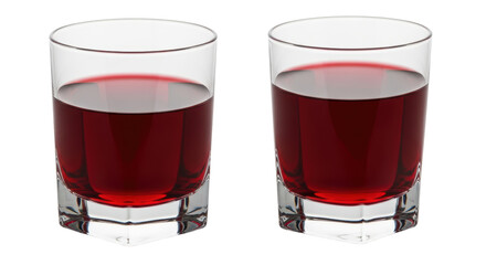 Isolated Two Glasses of Red Wine