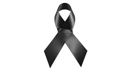 Isolated Black Mourning Ribbon