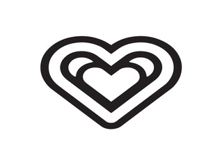 Minimal Valentine�s Day Icon with Heart Shape Elegant Vector Line Illustration