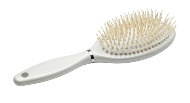 Isolated White Hair Brush