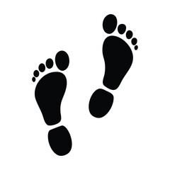 Trail markers footprint iconography for hiking and trekking