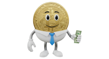 Isolated Bitcoin Cartoon