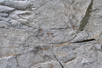 Detailed texture of a rough weathered granite rock surface showing intricate patterns and cracks
