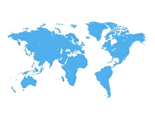 Obraz premium Simple world map in light blue