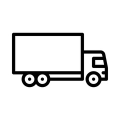 Delivery truck outline icon. freight black line illustration.
