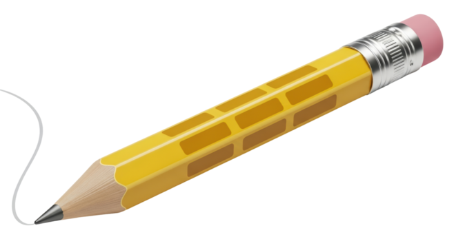 Isolated Yellow Pencil with Line