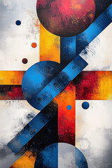 Abstract art - painting done with warm and cold colors	