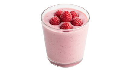 Isolated Raspberry Smoothie in Glass