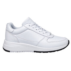 Casual white women&rsquo;s sneaker side view isolated on transparent background