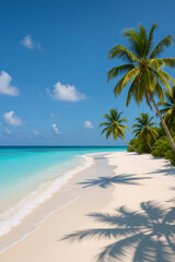 tropical beach with palm trees