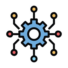 Nanotechnology gear structure icon outline nanotechnology gear structure