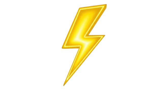Isolated Yellow Lightning Bolt