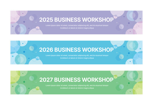 Modern business banner templates with abstract geometric patterns. Perfect for workshops, events, conferences, presentations, or branding projects, combining style and professionalism.