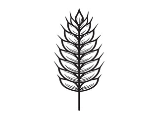 Healthy Wheat Plant Icon with Modern Minimal Line Vector Artwork