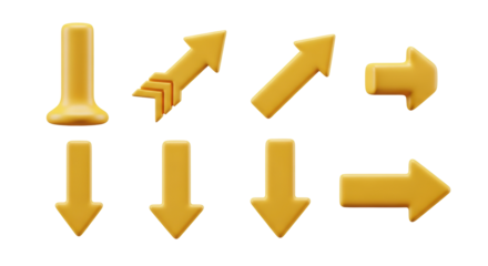 Isolated Yellow Arrows