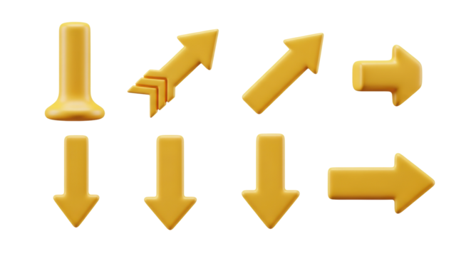 Isolated Yellow Arrows