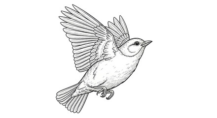 Isolated Flying Bird Outline