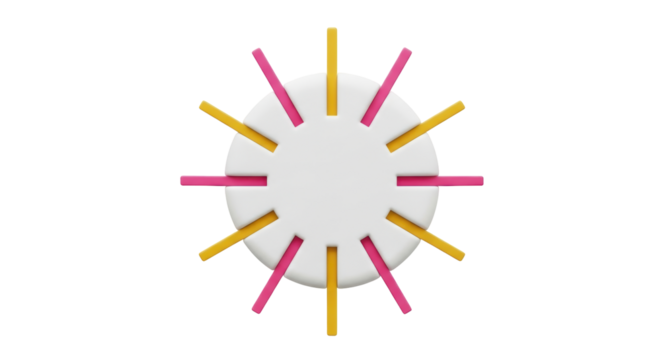 Isolated Clock with Colorful Hands