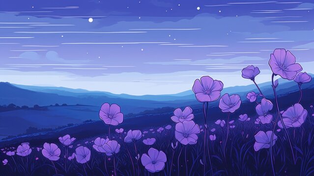 Flowers flower purple landscape, desktop wallpaper