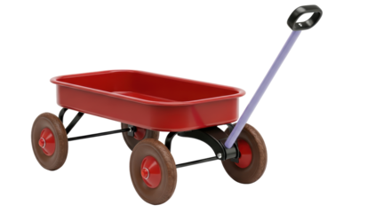 Isolated Red Wagon