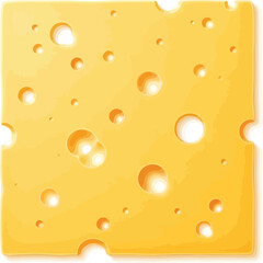 Swiss cheese slice with holes fresh yellow dairy food close up vector