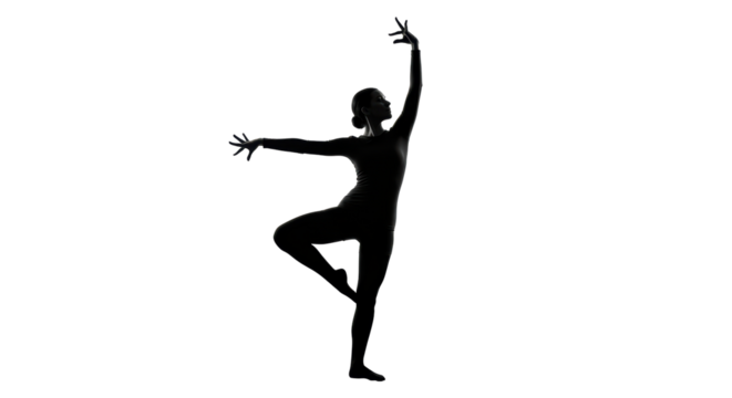 Isolated Ballerina Silhouette
