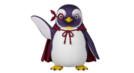 Isolated Penguin Superhero