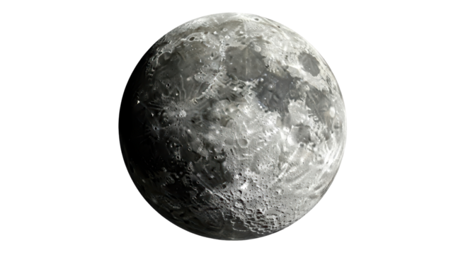 Isolated Full Moon Crater Surface