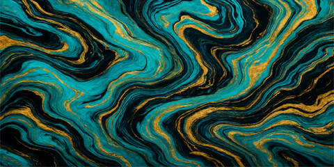 Obraz premium Abstract seamless blue and yellow geometric wave pattern for a decorative backdrop