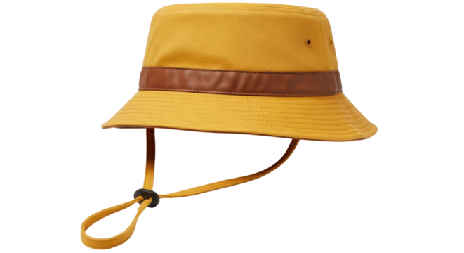 Isolated Yellow Bucket Hat