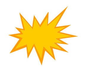 Yellow explosion icon in comic style
