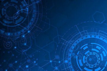 Futuristic Digital Technology Background &ndash; Blue Cyber Network Design